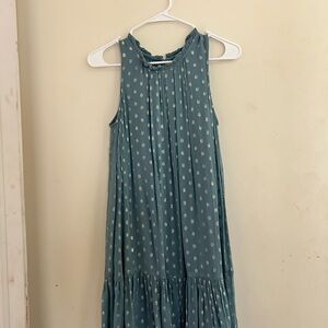 Anthropologie Teal Sleeveless Midi Dress